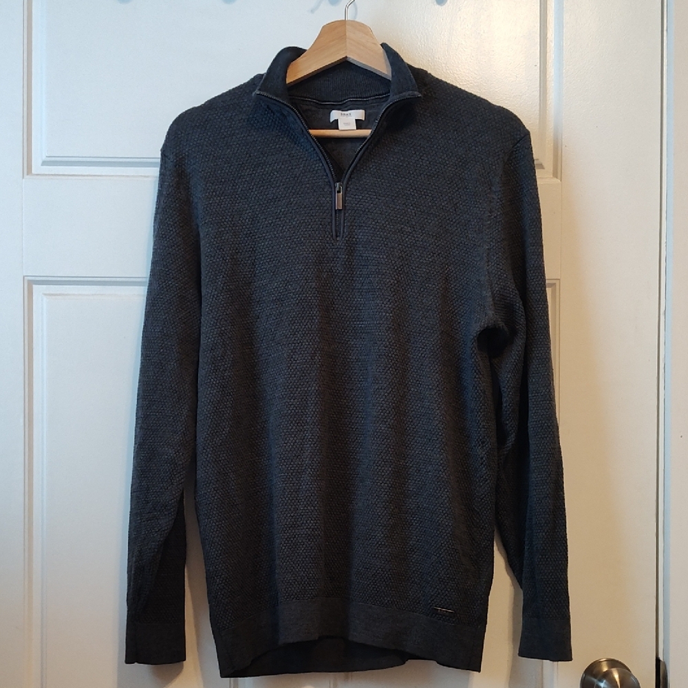 Men's Brax Gray Quarter-Zip Sweater